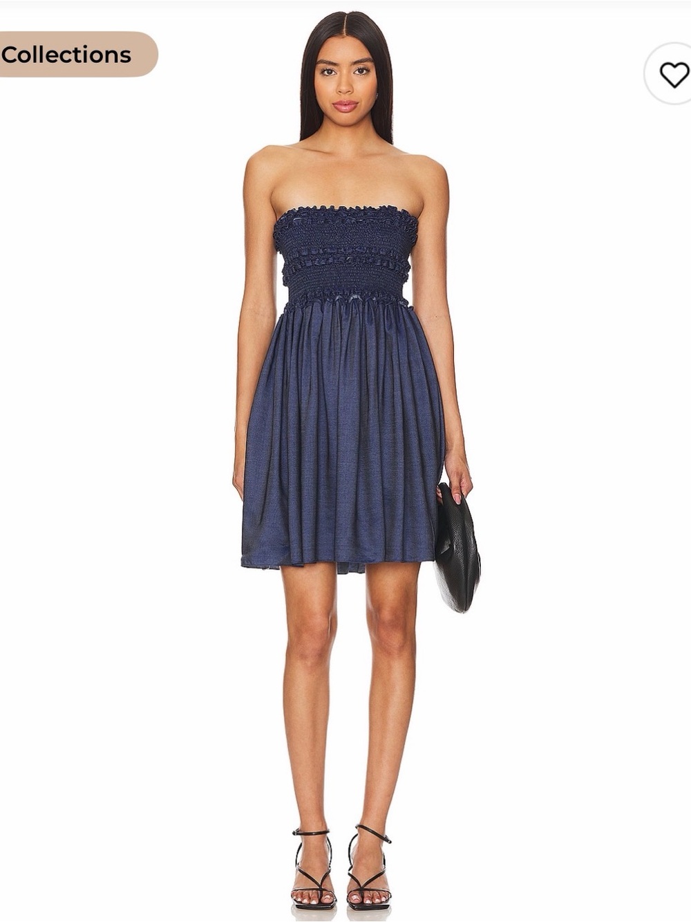 AZEEZA chambray lightweight strapless dress